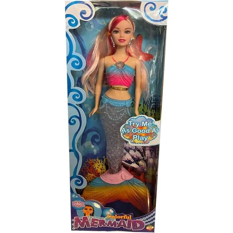 عروسک پری دریایی Mermaid موزیکال و چراغدار | عروسک دخترانه باتریخور فانتزی