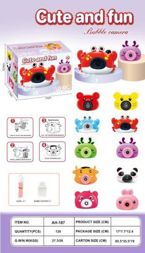دوربین حباب ساز خرچنگ آبی مدل Cute and Fun Bubble Camera