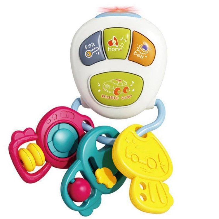 جغجغه موزیکال دسته کلید ماشین نوزاد چراغدار Musical Car Key | اسباب بازی آموزشی کودک